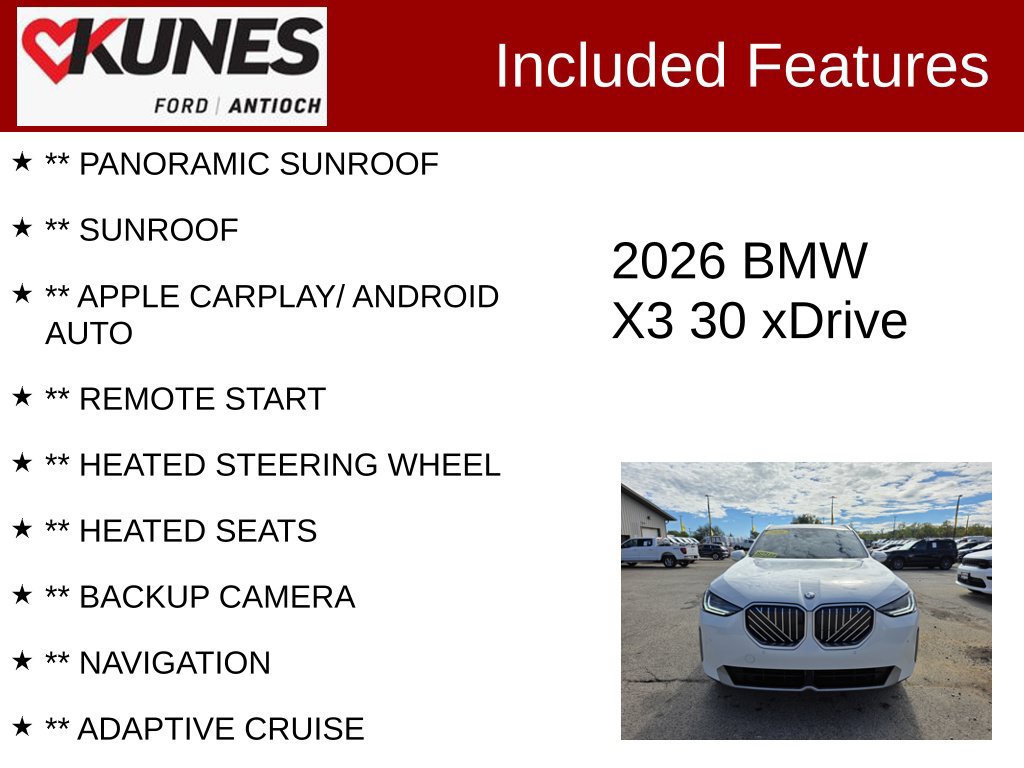 Used 2026 BMW X3 xDrive30i AWD/4WD image 3