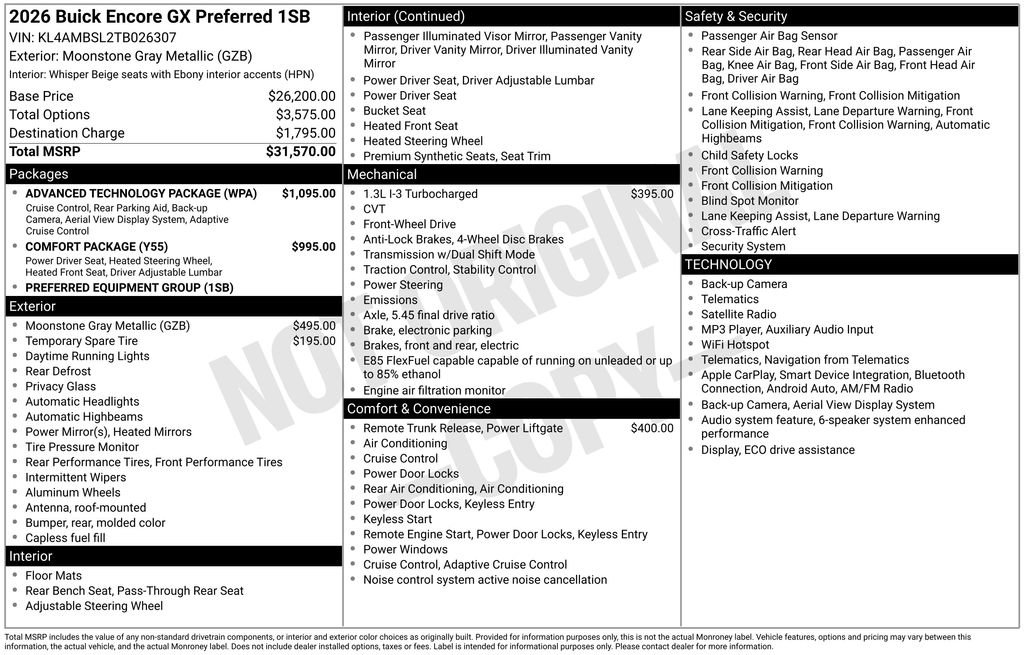 Certified 2026 Buick Encore GX Preferred w/ Advanced Technology Package FWD image 38