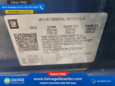 Used 2019 GMC Sierra 1500 SLT RWD image 16