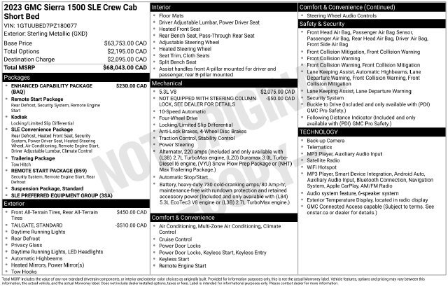 Used 2023 GMC Sierra 1500 SLE w/ Enhanced Capability Package AWD/4WD image 33