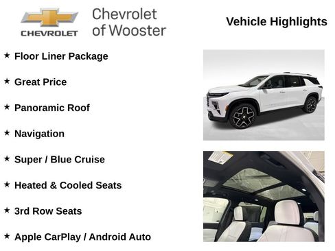 New 2026 Chevrolet Traverse High Country w/ LPO, Floor Liner Package AWD/4WD image 2