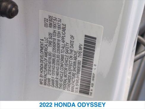Certified 2022 Honda Odyssey EX-L image 26