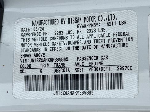 Used 2024 Nissan Z Sport w/ Floor Mat Package RWD image 27