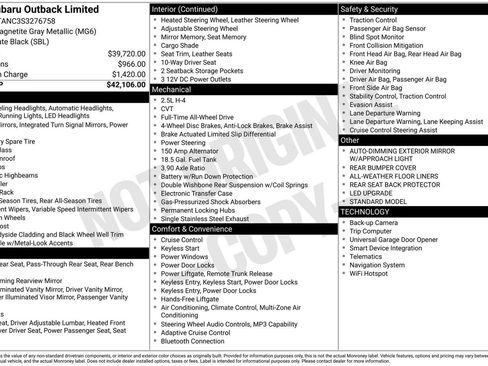 Certified 2025 Subaru Outback Limited image 3