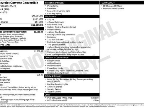 Used 2001 Chevrolet Corvette Convertible w/ Preferred Equipment Group2 RWD image 33