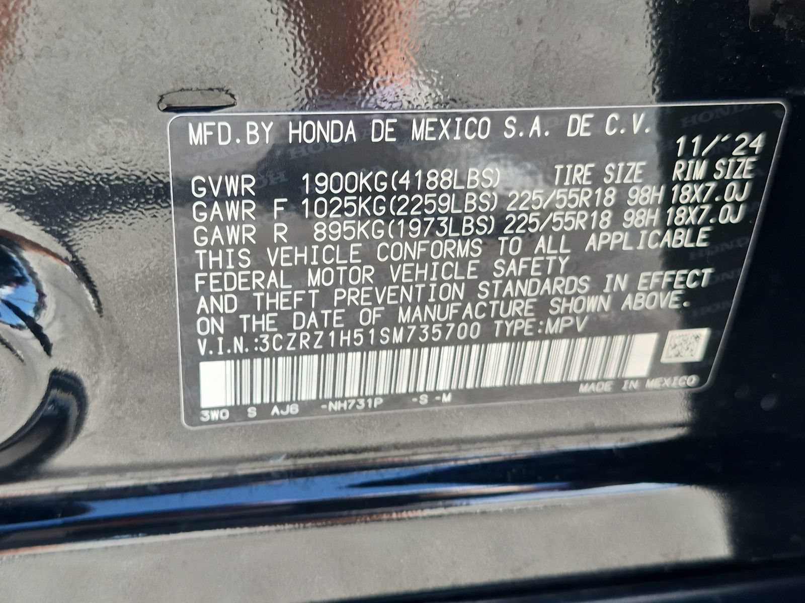 Certified 2025 Honda HR-V Sport image 23