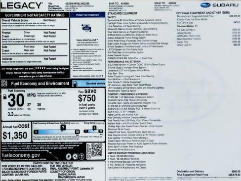 Used 2020 Subaru Legacy Sport image 46