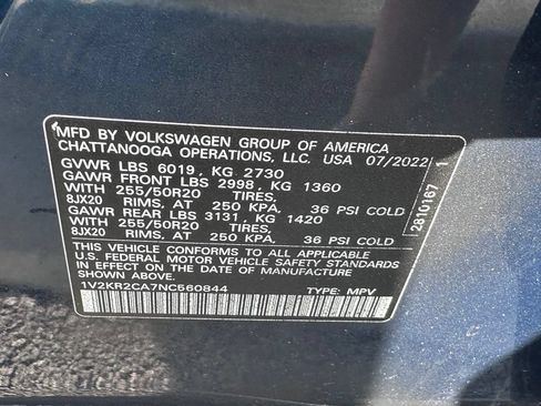 Used 2022 Volkswagen Atlas SE AWD/4WD image 10