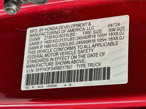Certified 2024 Honda Ridgeline RTL image 31