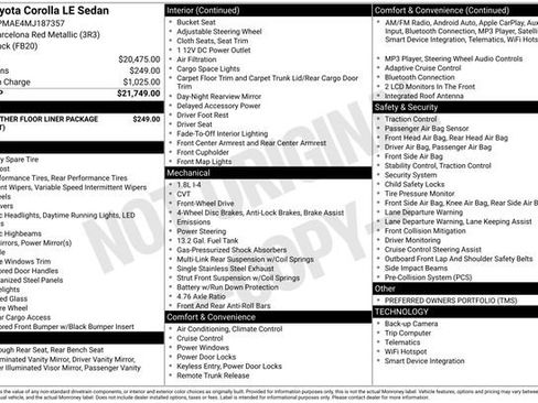 Used 2021 Toyota Corolla LE image 10