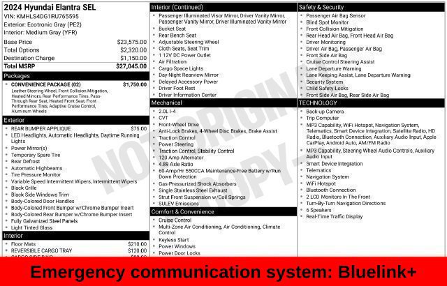Used 2024 Hyundai Elantra SEL w/ Convenience Package FWD image 33