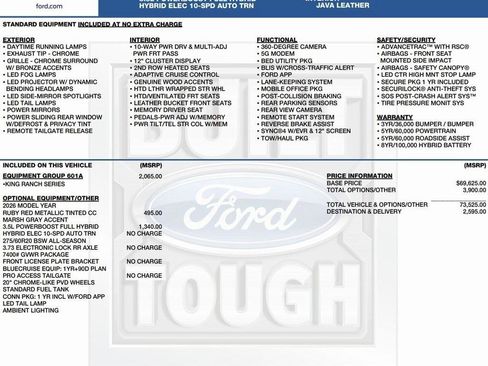 New 2026 Ford F150 King Ranch w/ Equipment Group 601A High image 2