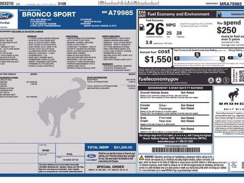 Used 2021 Ford Bronco Sport Big Bend w/ Big Bend Package AWD/4WD image 30