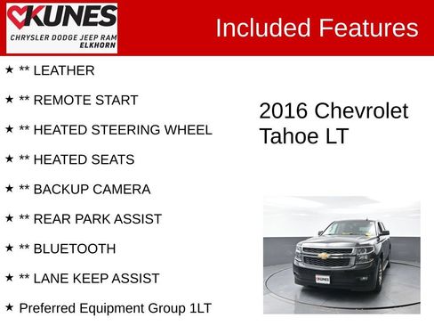 Used 2016 Chevrolet Tahoe LT w/ Luxury Package AWD/4WD image 3
