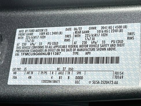 Certified 2022 Ford Escape SE AWD/4WD image 21