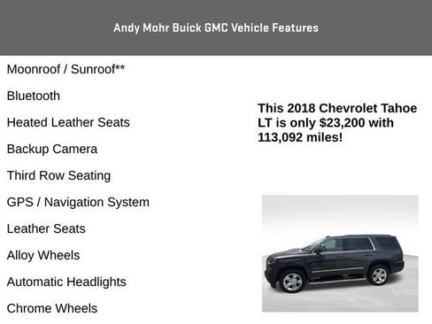 Used 2018 Chevrolet Tahoe LT w/ LT Signature Package AWD/4WD image 4