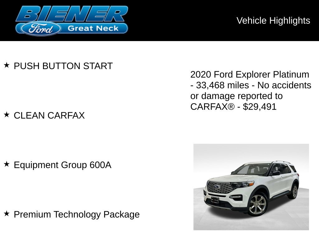 Used 2020 Ford Explorer Platinum w/ Premium Technology Package AWD/4WD image 9