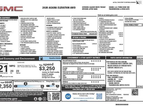 New 2026 GMC Acadia Elevation w/ Black Edition AWD/4WD image 4