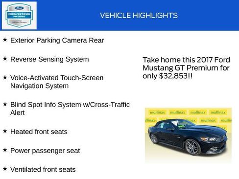 Certified 2017 Ford Mustang GT Premium w/ Equipment Group 401A RWD image 19