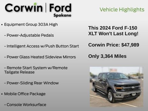 Used 2024 Ford F150 XLT w/ Equipment Group 303A High AWD/4WD image 13