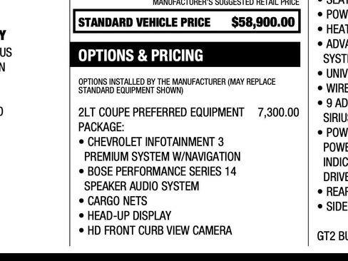 Used 2020 Chevrolet Corvette Stingray Preferred Cpe w/ 2LT Preferred Equipment Group image 42