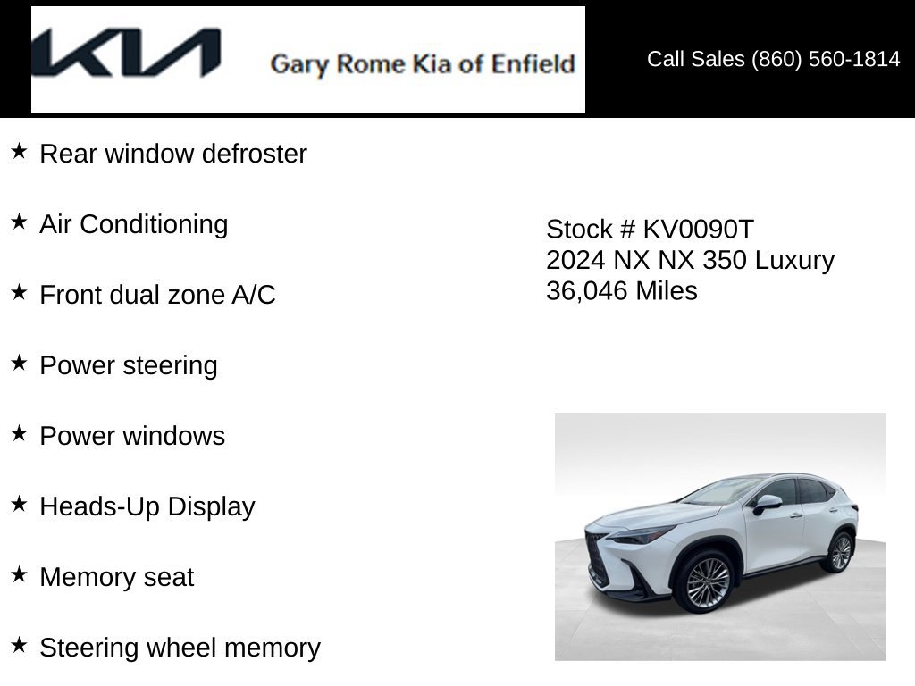 Used 2024 Lexus NX 350 AWD w/ Vision Package image 26