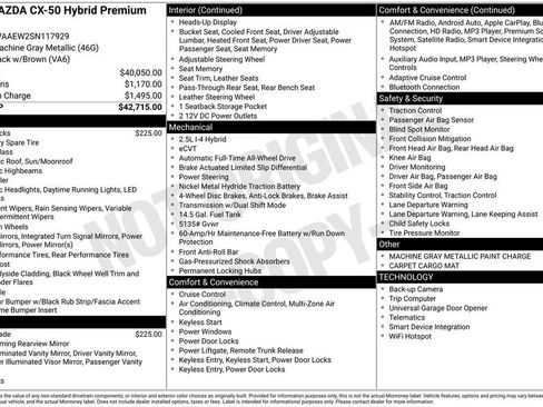 Certified 2025 MAZDA CX-50 2.5 Hybrid w/ Premium Plus Pkg image 19