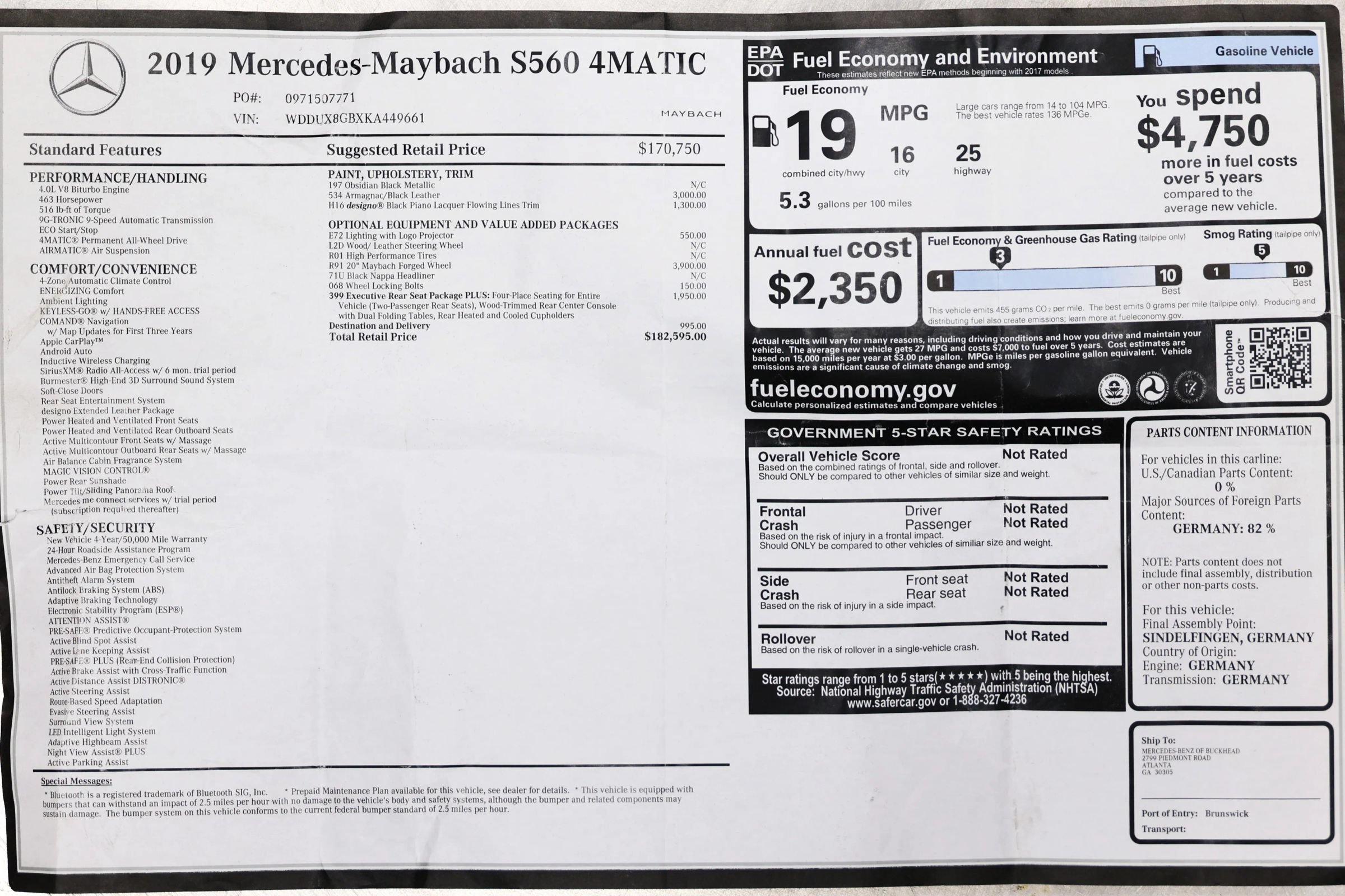 Used 2019 Mercedes-Benz Maybach S 560 4MATIC image 6