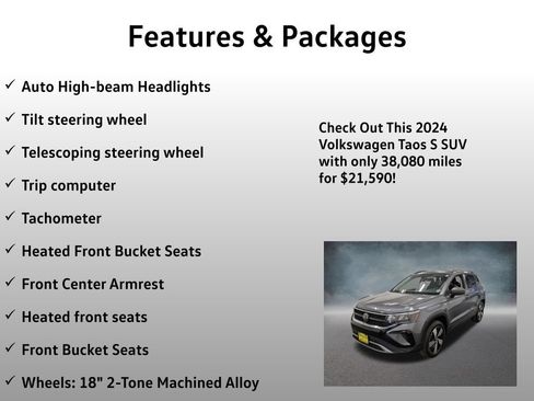 Used 2024 Volkswagen Taos S AWD/4WD image 17