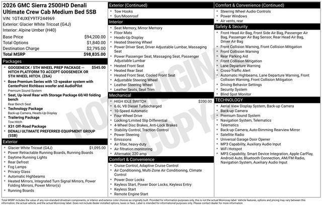 New 2026 GMC Sierra 2500 Denali Ultimate AWD/4WD image 28