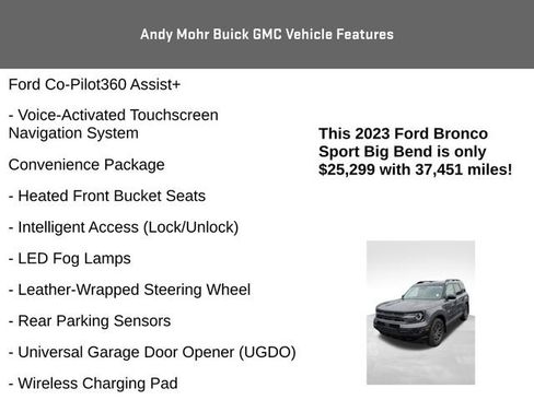 Used 2023 Ford Bronco Sport Big Bend w/ Convenience Package AWD/4WD image 12
