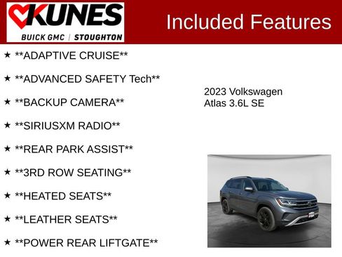 Used 2023 Volkswagen Atlas SE w/ Black Wheel Package AWD/4WD image 2