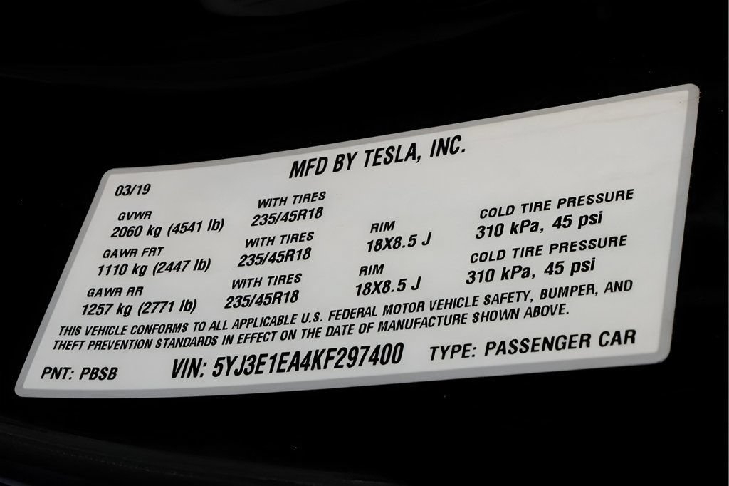 Used 2019 Tesla Model 3 Standard Range Plus RWD image 38