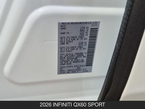 Certified 2026 INFINITI QX60 Sport w/ Dark Cargo Package AWD/4WD image 27