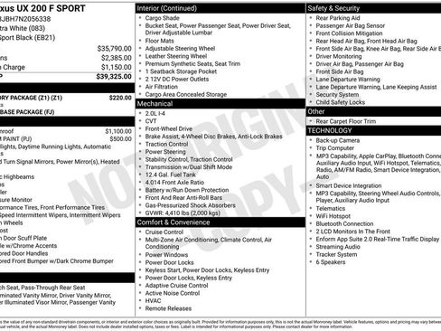 Used 2022 Lexus UX 200 F Sport w/ Accessory Package (Z1) FWD image 6
