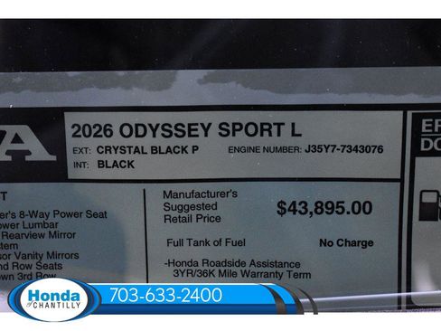 New 2026 Honda Odyssey Sport-L image 40