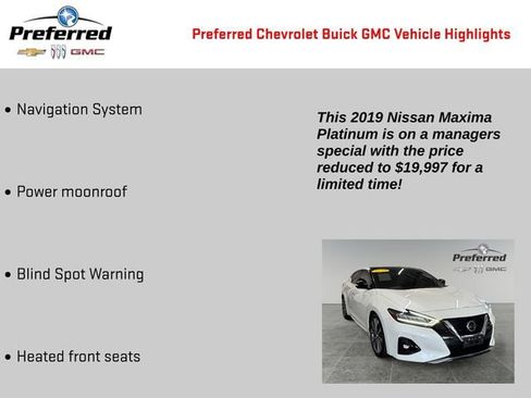 Used 2019 Nissan Maxima Platinum w/ Sport Mat Group FWD image 2