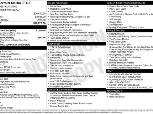 Used 2020 Chevrolet Malibu LT w/ Leather Package FWD image 2