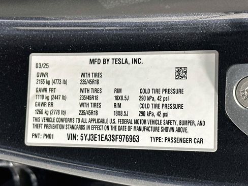 Used 2025 Tesla Model 3 Long Range RWD image 12