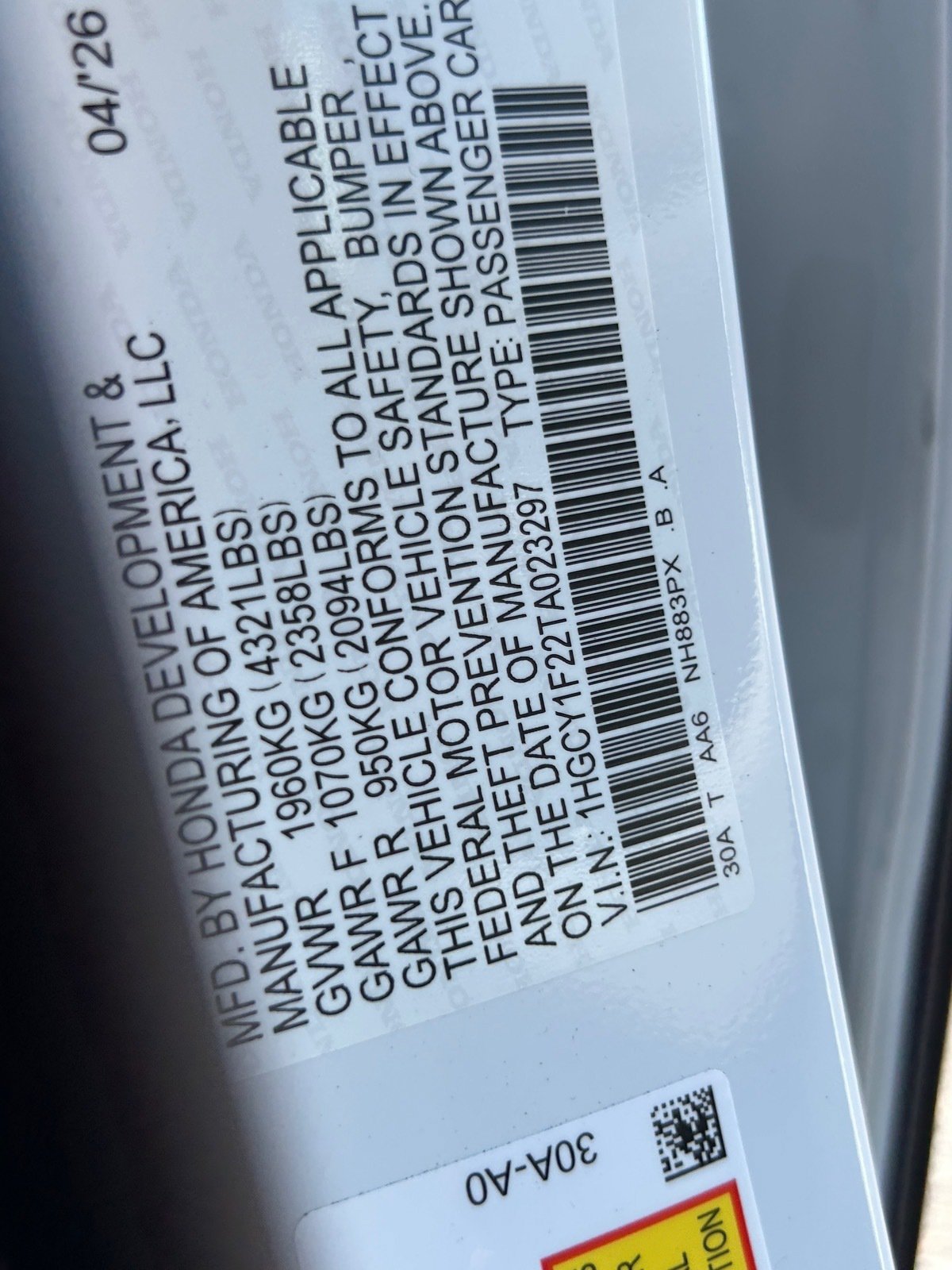 New 2026 Honda Accord LX image 32