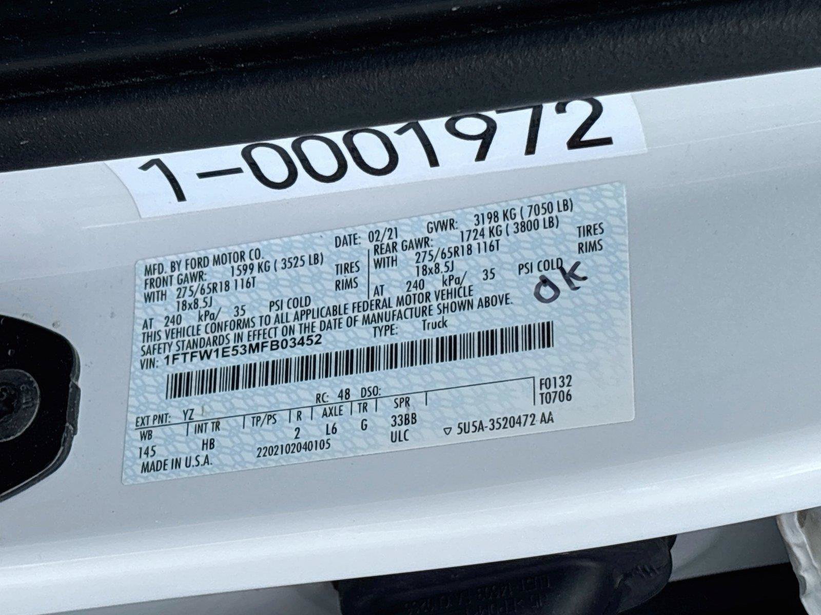 Used 2021 Ford F150 Lariat w/ FX4 Off-Road Package AWD/4WD image 32