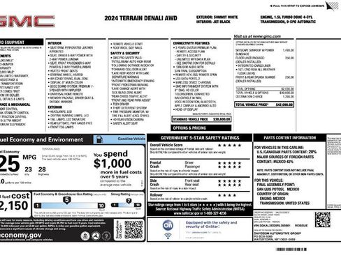 Used 2024 GMC Terrain Denali w/ LPO, Floor Liner Package AWD/4WD image 2