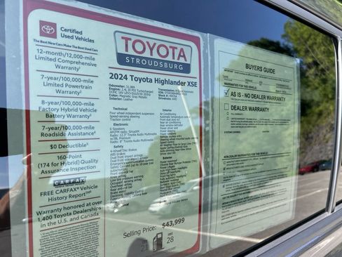 Certified 2024 Toyota Highlander XSE AWD/4WD image 30