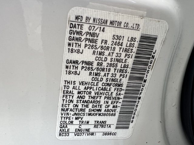 Used 2015 INFINITI QX70 2WD w/ Premium Package image 36