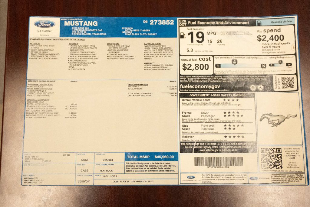 Used 2013 Ford Mustang Boss 302 w/ Boss 302 Accessory Pkg RWD image 6