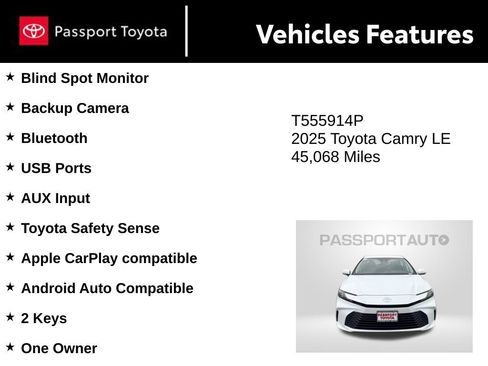 Used 2025 Toyota Camry LE FWD image 10