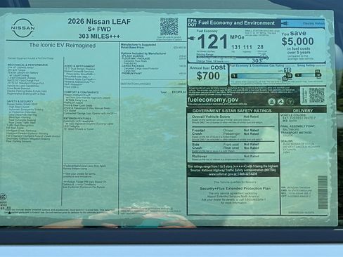 New 2026 Nissan Leaf w/ Floor Mat Package (S+) FWD image 11