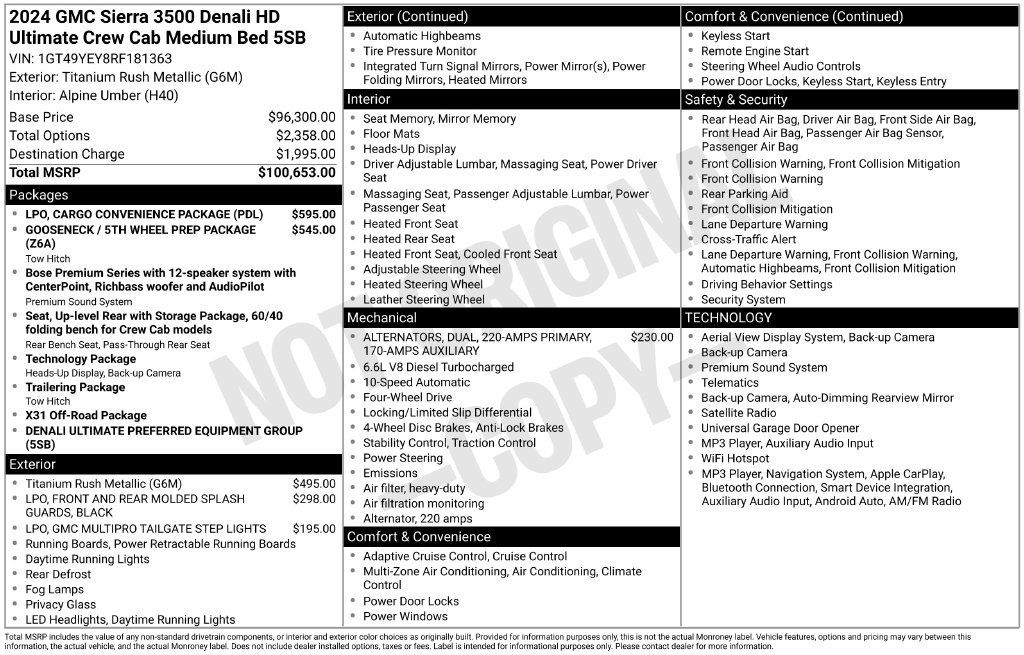 Used 2024 GMC Sierra 3500 Denali Ultimate AWD/4WD image 2