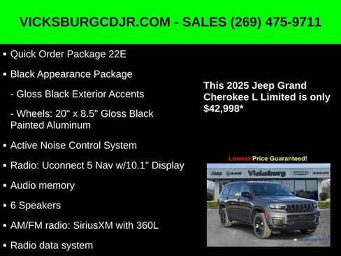 New 2025 Jeep Grand Cherokee L Limited w/ Black Appearance Package image 11