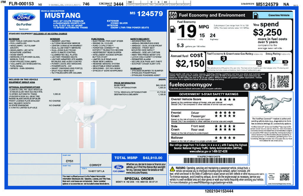 Certified 2021 Ford Mustang GT Premium RWD image 26